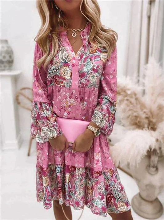 EOS | Langarm A Linie Boho Kleid Sommerkleid