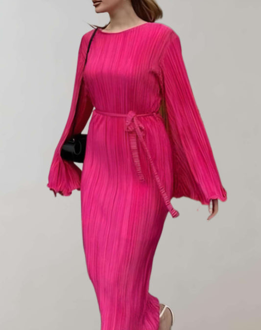 EOS | Tailliertes langes Kleid mit Falten