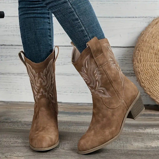 EOS | Damenstiefel mit mittelhohem Schaft und Blockabsatz