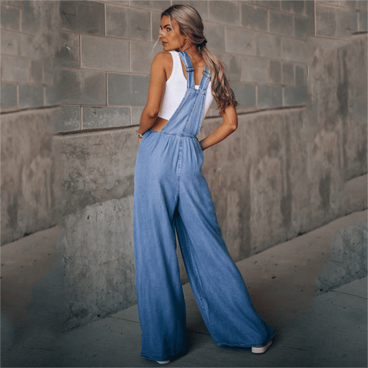 EOS | Overall Frauen ärmellose lockere Passform EOS | Jumpsuit mit weitem Bein