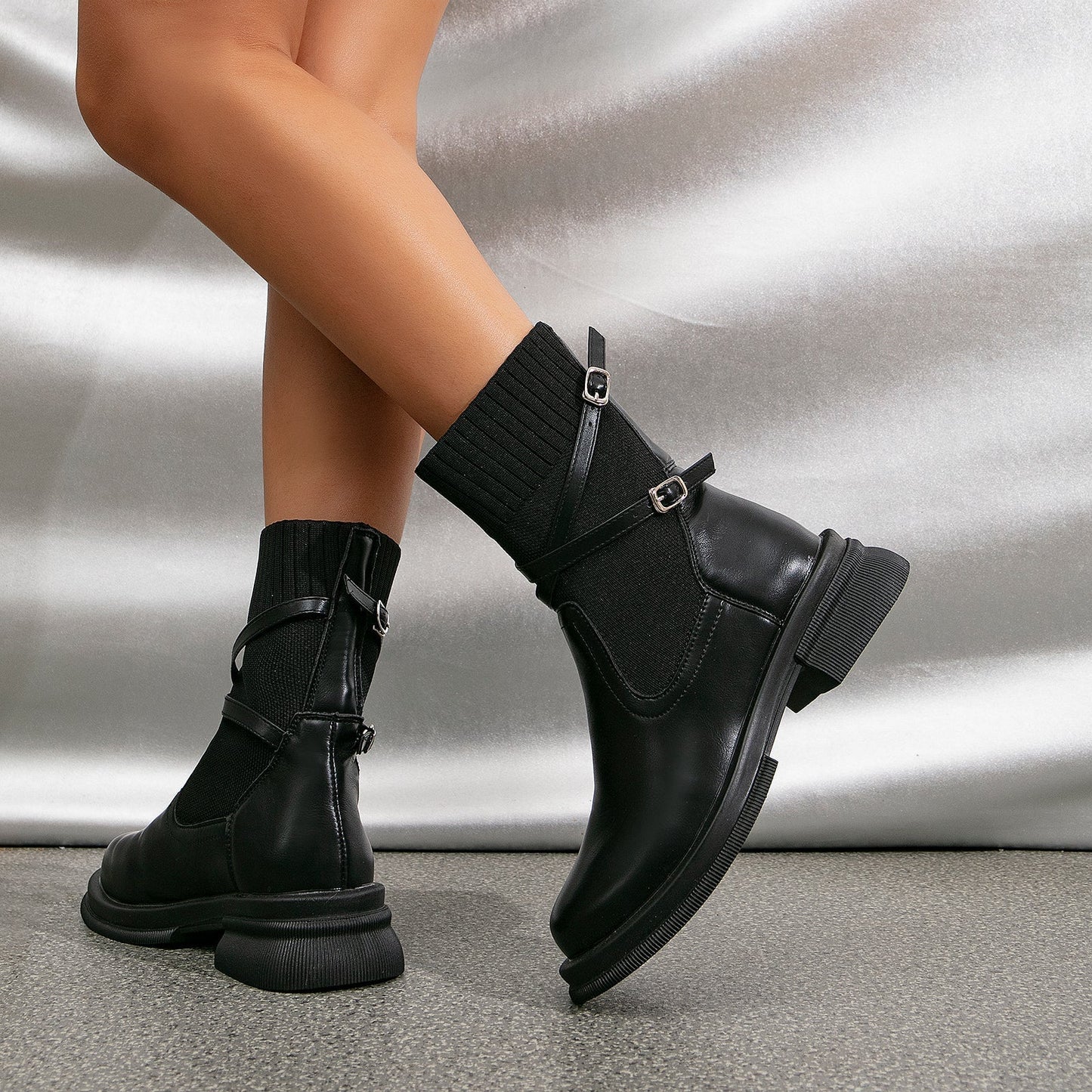 EOS | Elegante braune Stiefeletten mit Wickelriemen