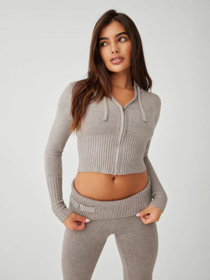 EOS | Loungewear Set Damen Zip Zweiteiliges Set aus Strickjacke und Strickhose