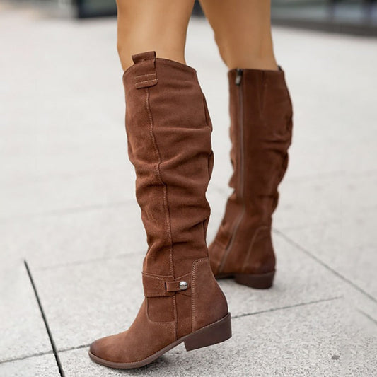 EOS | Stiefelette - Bequeme Wildleder-Ankle Boots mit Niedrigem Absatz für Damen