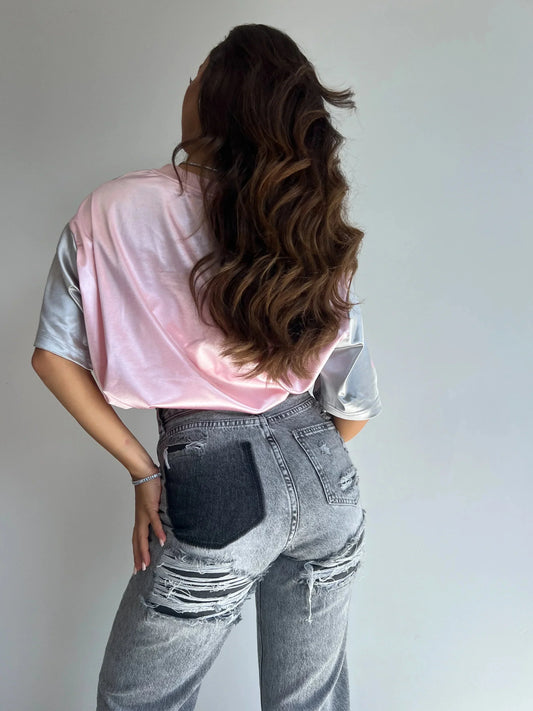 EOS | mit hoher Taille Zerrissen Grau Gerade Geschnittene EOS | Damenjeans