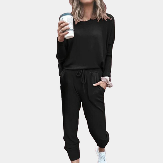 EOS | Set Langarm Lockere Passform Lounge Set Co Ord Set für Damen
