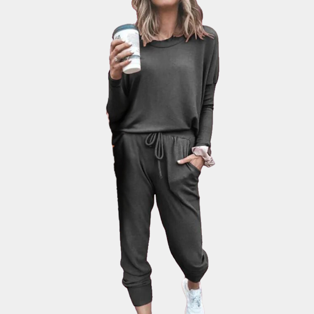 EOS | Set Langarm Lockere Passform Lounge Set Co Ord Set für Damen