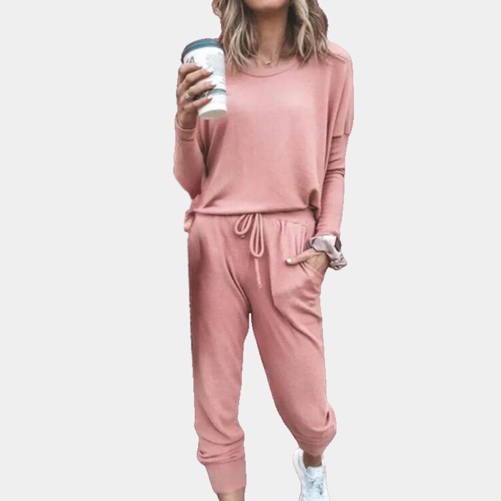 EOS | Set Langarm Lockere Passform Lounge Set Co Ord Set für Damen