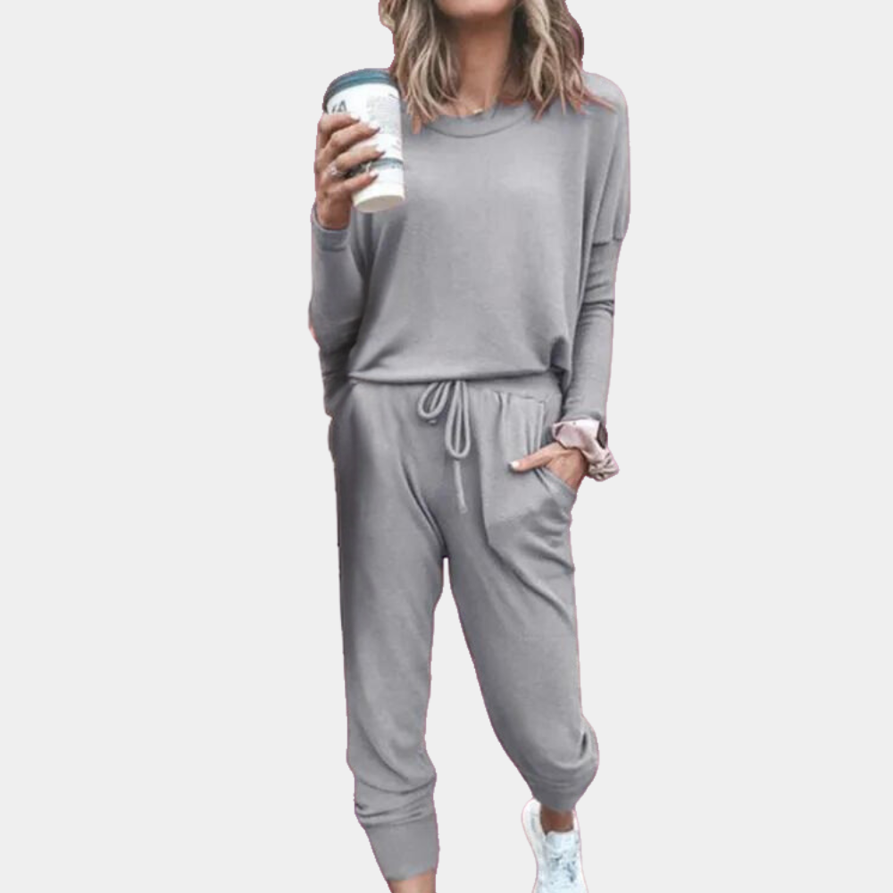 EOS | Set Langarm Lockere Passform Lounge Set Co Ord Set für Damen
