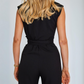 EOS | Elegant Taillenbinde Weite Beinpartie Ärmelloser Damen Overall