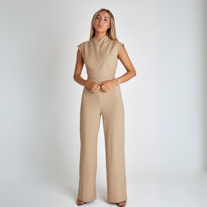 EOS | Elegant Taillenbinde Weite Beinpartie Ärmelloser Damen Overall
