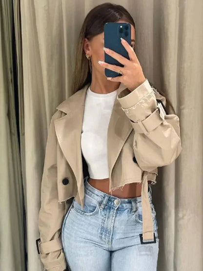 EOS | Trenchcoat Damen Trenchcoat in Beige, Zweireihig, mit Gürtel