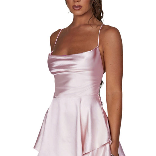 EOS | Sexy Slimming Durchsichtiger Rücken Cami Kurzes Kleid