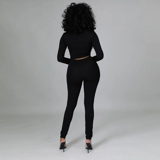 EOS | Zweiteiliges Set mit Kurzem Kunstleder-Korsett und High-Waist-Hose