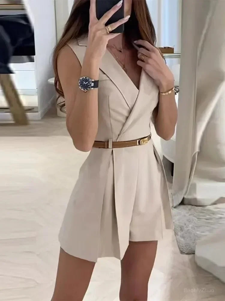 EOS | Ärmellos V Ausschnitt Eleganter Jumpsuit Strampler