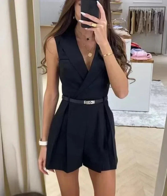 EOS | Ärmellos V Ausschnitt Eleganter Jumpsuit Strampler