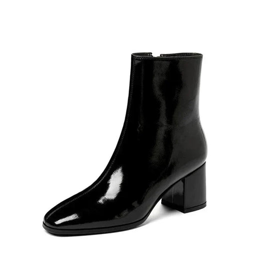 EOS | mit Absatz Knöchelhoch Mittelhoher Absatz Lackstiefel Damenstiefel