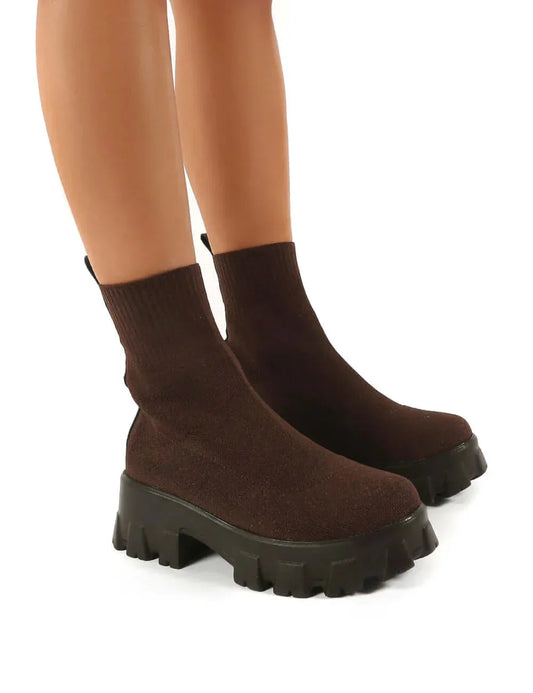 EOS | Klobig Plateau Sockenstiefel Damenstiefel