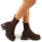 EOS | Klobig Plateau Sockenstiefel Damenstiefel