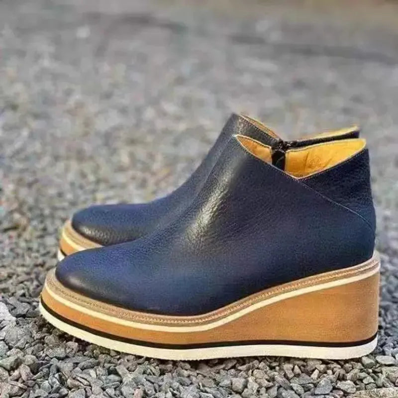 EOS | Reißverschluss Plateau Keilstiefel Damenstiefel