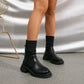 EOS | Elegante braune Stiefeletten mit Wickelriemen
