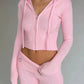 EOS | Strick Set Kapuzenjacke Strick Cardigan Strick Set Loungewear für Damen
