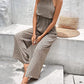 EOS | Ärmelloser Jumpsuit mit aufhängendem Halsband