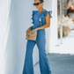 EOS | Hochwertige Denim-Jumpsuits mit ausgestellten Ärmeln