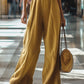EOS | V-Ausschnitt lässiger Retro Elastik Taille weites Bein Denim Jumpsuit