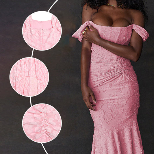 EOS | Sexy ärmelloses langes Fischschwanz-Kleid aus Jacquard