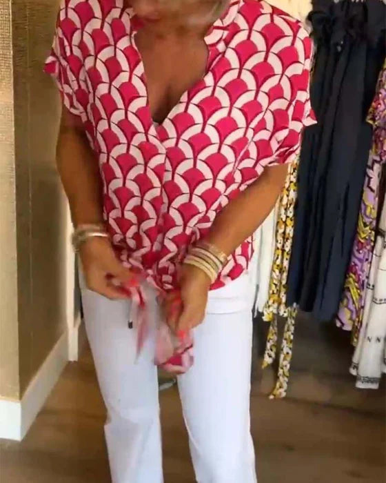 Stella | Lässiges Top mit Druck und V-Ausschnitt