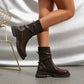 EOS | Elegante braune Stiefeletten mit Wickelriemen